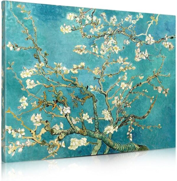 Almond Blossom Tree - Vincent Van Gogh Art Reproduction. Giclee Canvas Prints Wall Art for Home Decor 20x16