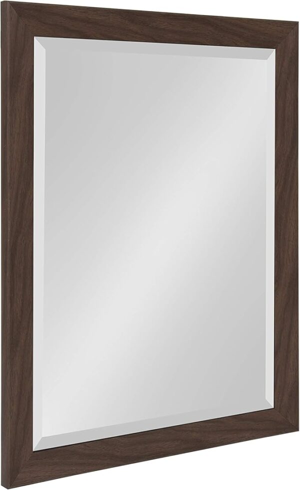 DesignOvation Beatrice Framed Decorative Rectangle Wall Mirror, 22 x 28, Walnut Brown, Farmhouse Rectangular Vanity Mirror for Use as Bathroom Mirror for Over Sink or Rustic Entryway Mirror - Image 2