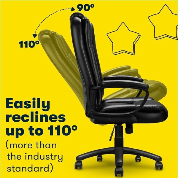 Home Office Chair, 400LBS Big and Tall Chair Heavy Duty Design, Ergonomic High Back Cushion Lumbar Back Support, Computer Desk Chair, Adjustable Executive Leather Chair with Armrest - Image 3