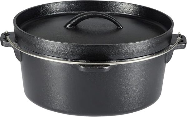 Pre-Seasoned Cast Iron 5 Pieces Kitchen Pots and Pans Cookware Set, Black, 14.17 x 12.2 x 10.63 in - Image 2