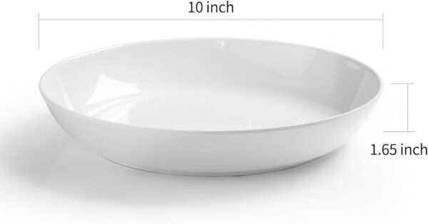 salad Bowls Set - 46 oz/10 inch 100% Melamine Soup/Salad Bowls | set of 6, White， BPA Free,snack - Image 2